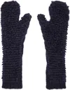 Marni Navy Long Ribbed Mittens In 00b79 Iris