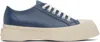 Marni Contemporary Leather Sneakers Oversized Sole In Blue