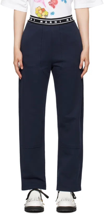 Marni Navy Pocket Trousers In 00b95 Blue Kyanite