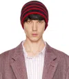 Marni Navy Striped Beanie In Rgb94 Blumarine