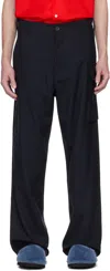 Marni Navy Tropical Wool Trousers In 00b99 Blublack
