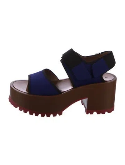 Pre-owned Marni Neoprene Slingback Sandals In Multi