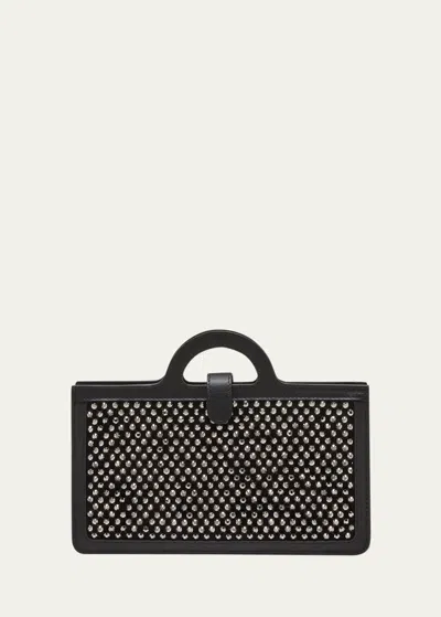 Marni Netted Crystal Wallet On Chain In 00n99 Black