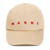 Marni Beige Cotton Baseball Cap In Beige