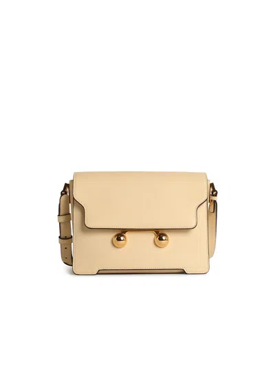MARNI MARNI 'NEW TRUNK' IVORY LEAR CROSSBODY BAG