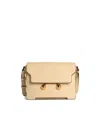 Marni New Trunk Ivory Leather Crossbody Bag In Yellow