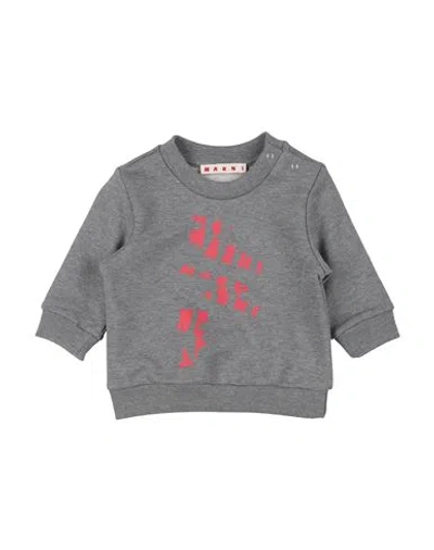Marni Babies'  Newborn Girl Sweatshirt Grey Size 3 Cotton