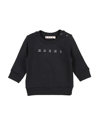 Marni Babies'  Newborn Girl Sweatshirt Midnight Blue Size 3 Cotton In Black