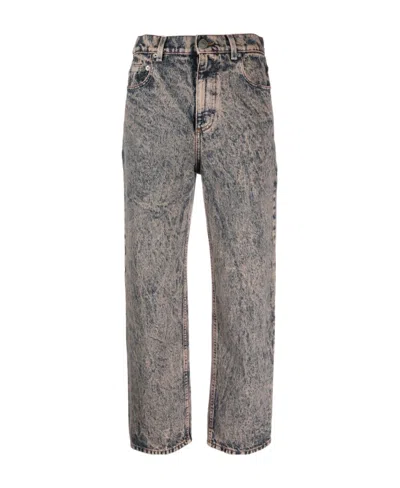 Marni Acid-wash Cropped Jeans In Grey