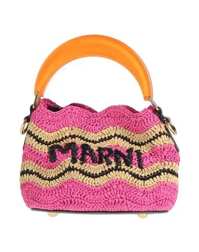 Marni No Vacancy Inn Woman Handbag Fuchsia Size - Textile Fibers, Leather