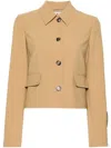 Marni Short Wool Blend Jacket In 00w60 Brown
