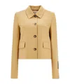 Marni Short Wool Blend Jacket In Nude