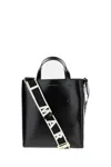 Marni North/south Museo Tote Bag In Smooth Calf Leather In Black