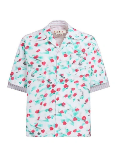 Marni Green Cotton Short-sleeve Shirt In Denim