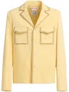 Marni Notched Lapels Decorative Stitching Blazer In Yellow
