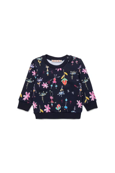 Marni Kids' Nutcracker Crew-neck Sweatshirt In Blue