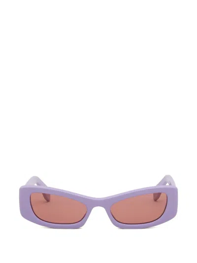 Marni Nyama Rectangular Butterfly Sunglasses In Purple