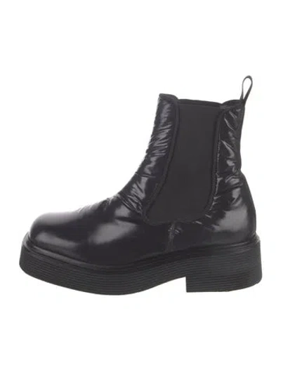 Pre-owned Marni Nylon Chelsea Boots In Black/blue