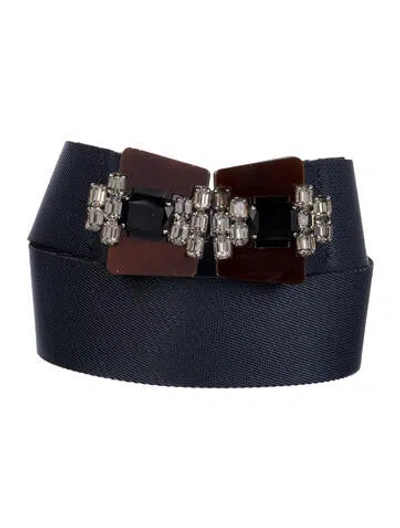 Pre-owned Marni Nylon Crystal Embellishments Waist Belt In Blue