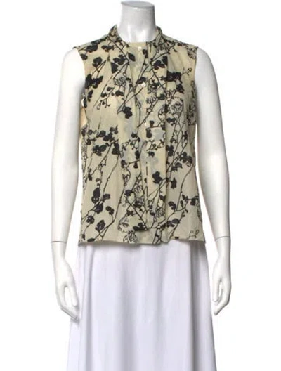 Pre-owned Marni Nylon Floral Print Blouse In Neutrals