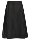 Marni Flowing Black Nylon Skirt In Black