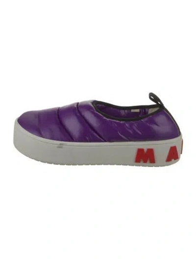 Pre-owned Marni Nylon Sneakers In Purple