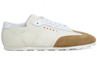 Pre-owned Marni Nylon Softy Soccer Sneaker (women's) Sneakers In Off White/desert