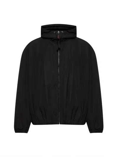 Marni Logo Embroidered Hooded Jacket In Black