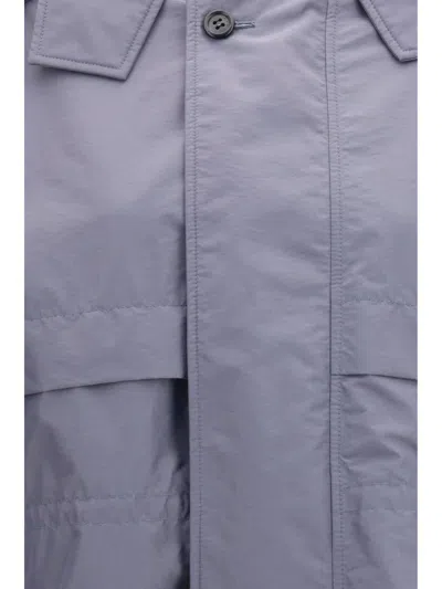 Marni Nylon Utility With Cape Detail Jacket In Gray