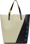 MARNI OFF-WHITE & BLACK TRIBECA SHOPPER TOTE