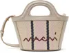 Marni Off-white & Gray Tropicalia Micro Tote In Zo858 Silk White/mac