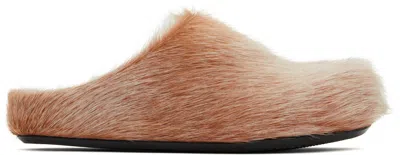 Marni Beige Calf Hair Fussbett Sabot In Neutrals