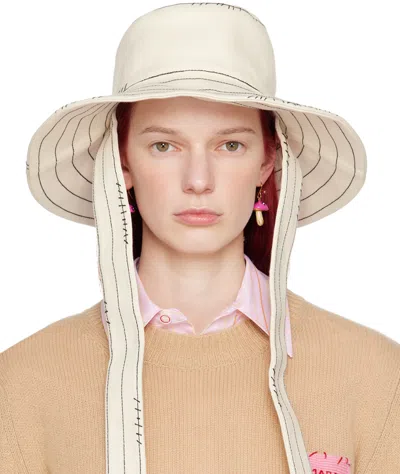 Marni Off-white Bio Denim Bucket Hat In 00w08 Snow