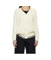 Marni Off-white Dishevelled Cable Cotton Cardigan In Natural White