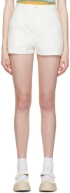 Marni Short In Cotton And Technical Linen In 00w03 Stone White