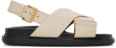 Marni 20mm Fussbett Leather Sandals In White,black