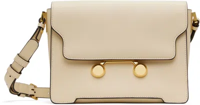 Marni Off-white Leather Trunkaroo Medium Shoulder Bag In 00w12 Shell