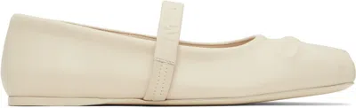 Marni Off-white Little Bow Ballerina Flats In 00w04 Limestone