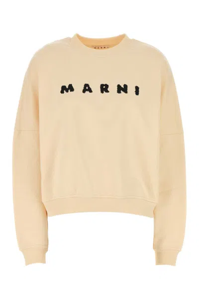 MARNI OFF WHITE LOGO-PRINT SWEATSHIRT
