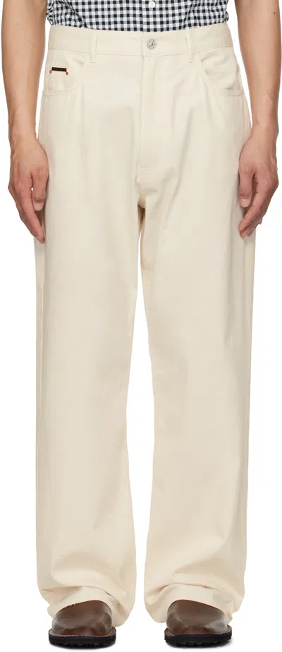 Marni Off-white Wide-leg Denim Jeans In 00w08 Bone