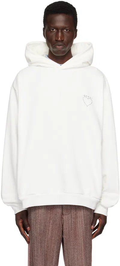 Marni Off-white Wild Cat & Tall Rainbow Fungus Hoodie In Wcw02 Natural White