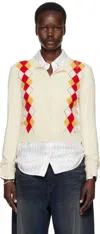 Marni Diamond-pattern Cardigan In Arw06 Ivory