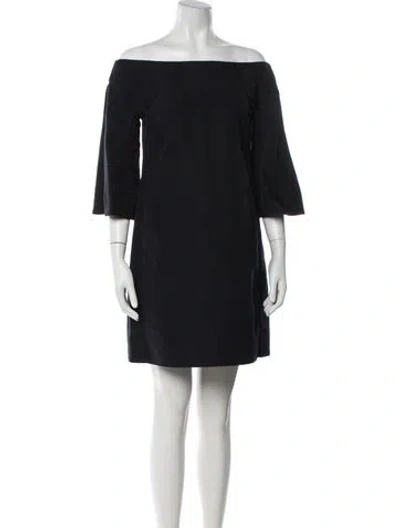 Pre-owned Marni Off-the-shoulder Mini Dress In Black
