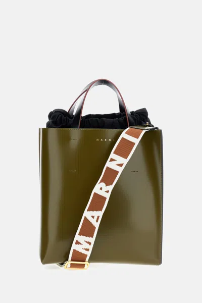 Marni Olive Museo Tote In Green