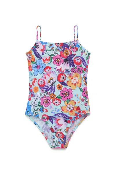 Marni Kids' One-piece Swimsuit Allover Holiday In Blue