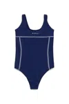 Marni Costume Intero Con Logo Istituzionale In Blue