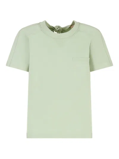 Marni Open-back Cotton T-shirt In Green