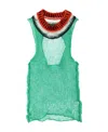 Marni Open-back Open-knit Top In Green