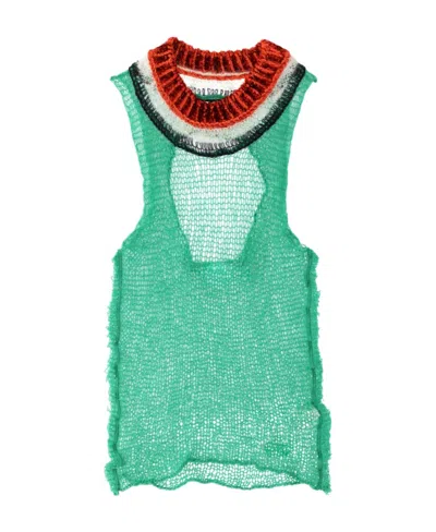 MARNI MARNI CUT-OUT DETAILED MESH KNITTED TANK TOP