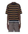 Marni Black Seaside Stripe T-shirt In Black